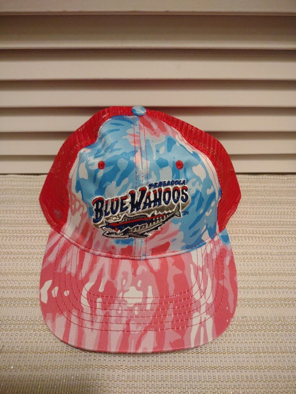 NWOT Pensacola Blue Wahoos Pink & Blue Baseball Cap w/Mesh, Hook & Loop Closure